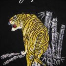 BAMBOO TIGER New Embroidered Japan T-shirt Slim L Black