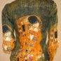 THE KISS Gustav Klimt Long Sleeve Fine Art Print T Shirt Misses L Large