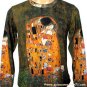 THE KISS Gustav Klimt Long Sleeve Fine Art Print T Shirt Misses L Large