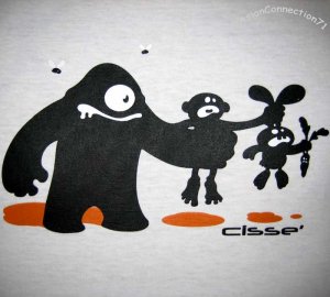 FOOD CHAIN Evolution CISSE Darwin Cotton T-Shirt Asian L White