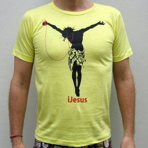 iJesus Cotton i Jesus Punk Rock T-shirt Slim Fit Asian M Yellow