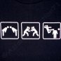 PLAY KARATE, LOSE HEAD Fun New T-Shirt L Dark NAVY BLUE