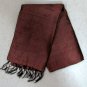 Thai Silk Fabric Scarf Shawl Hand Craft Large Dark Brown Thailand Siam Textile