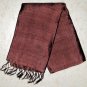 Thai Silk Fabric Scarf Shawl Hand Craft Large Dark Brown Thailand Siam Textile