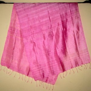 Thai Silk Fabric Scarf Shawl Hand Craft Large PINK Textile Direct from Thailand