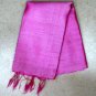 Thai Silk Fabric Scarf Shawl Hand Craft Large PINK Textile Direct from Thailand