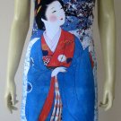 WINTER SNOW GEISHA New Japan UKIYOE Art Print Dress Misses Size S 4-6