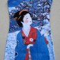 WINTER SNOW GEISHA New Japan UKIYOE Art Print Dress Misses Size S 4-6