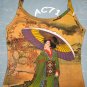 UTAMARO Geisha UKIYOE Japanese Art Print Dress Misses Size S 4-6