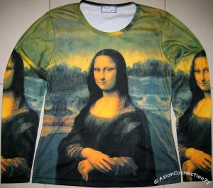 MONA LISA Leonardo Da Vinci LONG SLEEVE Fine Art Print T Shirt Misses L