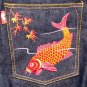 Japan AUTUMN LEAVES Embroidered Selvedge Jeans 38 x 38