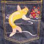 Japan AUTUMN LEAVES Embroidered Selvedge Jeans 30 x 32