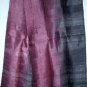 Thai PURPLE BURGUNDY and INDIGO BLACK Silk Fabric Scarf