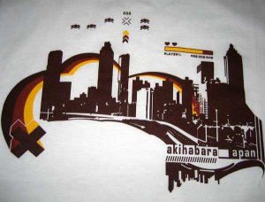 AKIHABARA JAPAN Gamer Cap Sleeve T-shirt Misses S Small White
