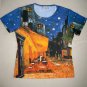 CAFE TERRACE at NIGHT Van Gogh Art Print Shirt Singlet TANK TOP Misses L Large