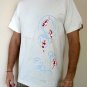 Japanese KOI Lucky Fish RONIN Japan T-Shirt S Small Cream NWT
