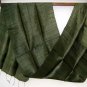 Thai Handwoven Pure Silk Fabric Scarf Dark FOREST GREEN