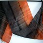 Thai Silk Fabric Scarf Hand Crafted AMBER & BLACK New!