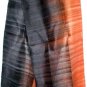 Thai Silk Fabric Scarf Hand Crafted AMBER & BLACK New!