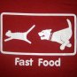 FAST FOOD Glow In The Dark New Dog and Cat T-Shirt M Red