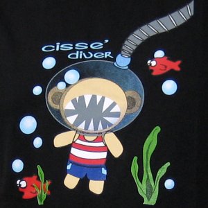 CISSE DIVER Cute New Cap Sleeve T-shirt S Black BNWT!