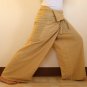 PLUS SIZE Thai Cotton Drill Fisherman Pants Yoga Trousers BEIGE Khaki Tan XXXL 3XL
