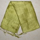 Thai Hand Crafted Pure Silk Fabric Scarf Citrine GREEN GOLD Siam Thailand