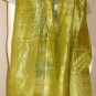 Thai Hand Crafted Pure Silk Fabric Scarf Citrine GREEN GOLD Siam Thailand