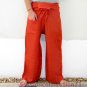 Thai Rayon FREESIZE Fisherman Yoga Pants Dark RUST ORANGE