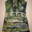 Monet WATER LILY POND Hand Print Fine Art Dress Size XL 16-18