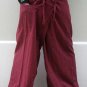 PLUS SIZE Thai XXXL Cotton Drill Fisherman Pants Toga Trousers BURGUNDY Red Stripe 3XL