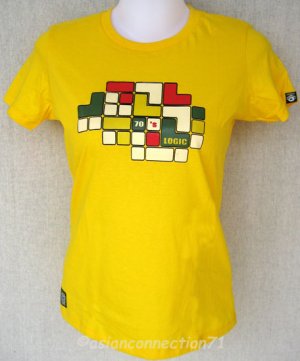 70's LOGIC CISSE Disco Party Rave Cap Sleeve T-shirt Misses S Small Yellow