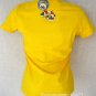70's LOGIC CISSE Disco Party Rave Cap Sleeve T-shirt Misses S Small Yellow