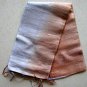 Thai Silk Fabric Scarf New Handmade SILVER and BROWN