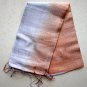 Thai Silk Fabric Scarf New Handmade SILVER and BROWN