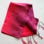 Thai Silk Fabric Scarf Hand Craft Variegated BURGUNDY and RED Siam Textile