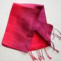 Thai Silk Fabric Scarf Hand Craft Variegated BURGUNDY and RED Siam Textile
