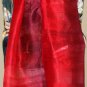 Thai Silk Fabric Scarf Hand Craft Variegated BURGUNDY and RED Siam Textile