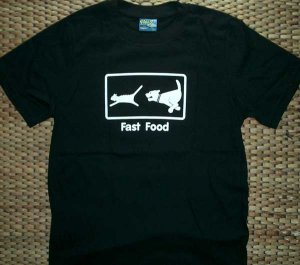 FAST FOOD Dog Cat GLOW IN THE DARK T-Shirt M L XL Black