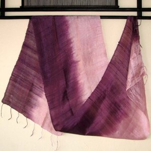 Thai Silk Fabric Scarf Shawl PURPLE and PINK Colors Thailand Textile