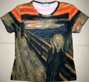 THE SCREAM Edvard Munch Cap Sleeve Fine Art Print T Shirt Misses S Small