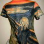 THE SCREAM Edvard Munch Cap Sleeve Fine Art Print T Shirt Misses S Small