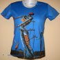 Salvador Dali BURNING GIRAFFE Cap Sleeve Fine Art Print T Shirt Misses XL Extra Large