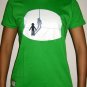 HANGMAN SHADOW Cisse Disco Party Rave Cap Sleeve T-Shirt Misses S Small Green