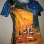 Van Gogh CAFE TERRACE at NIGHT Cap Sleeve Art T Shirt Misses XL
