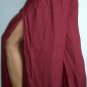 Thai FREESIZE Silky Rayon Wrap Yoga Pants BURGUNDY RED Casual Asian Dance Trousers