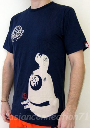 SAMURAI Profile RONIN Japan T-Shirt XL Dark BLUE Tokyo Yakuza Street Wear