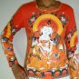 GUANIM Buddhist Goddess of Mercy LONG SLEEVE Hindu Art Print T Shirt Misses XL