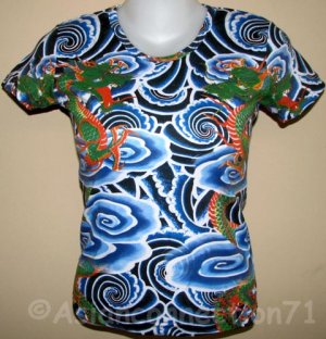 RYU DRAGONS Japan Dragon TATTOO Japanese IREZUMI Print PN Art T Shirt Misses L Large