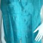 Thai Silk Fabric Scarf BRIGHT TURQUOISE BLUE Thailand Siam Textile Fabric